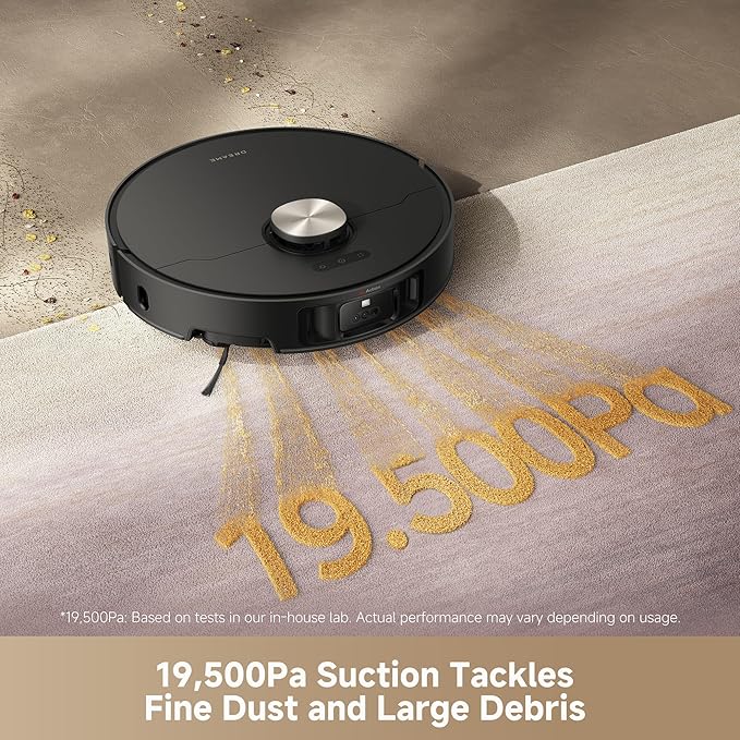 DREAME L50 Ultra Robot Vacuum and Mop Black with Auto-Empty and Mop Self-Cleaning, Precise Obstacle Avoidance, 19,500Pa Suction, HyperStream Detangling DuoBrush