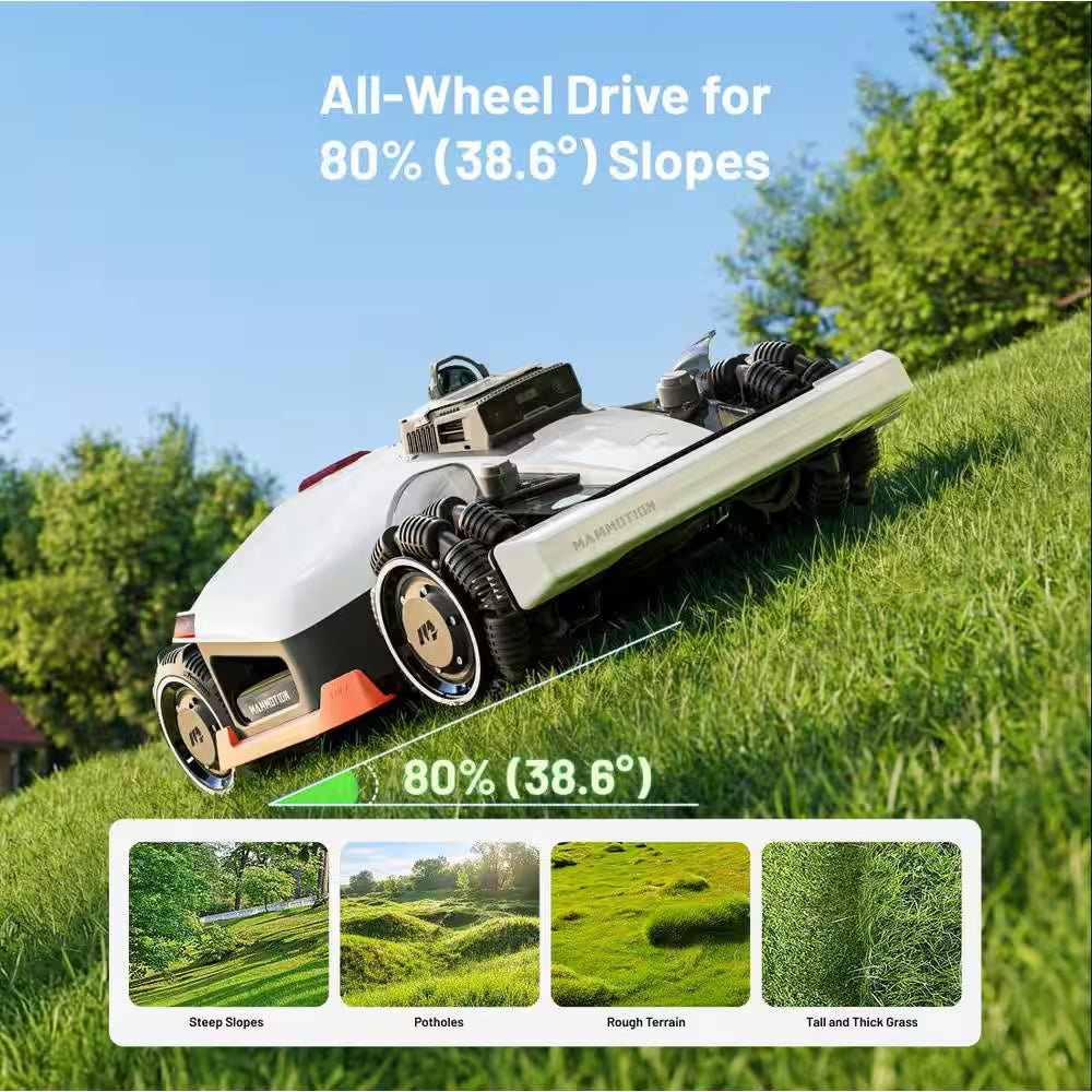 Luba 3 AWD 16 In. 360° Lidar Robot Lawn Mower (1.25 Acre)Adjustable Cutting Height(1 In. - 2.7 In.)All Terrain AI Vision