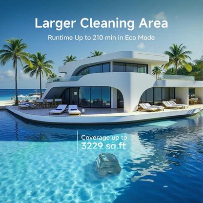 WYBOT S2 Vision AI Camera Cordless Pool Cleaners for Inground Pools, 8-In-1 Pool Vacuum Robot, Brushless Motor Powerful Suction, Wall Climbing, Horizontal Waterline Scrubbing (Black Green)