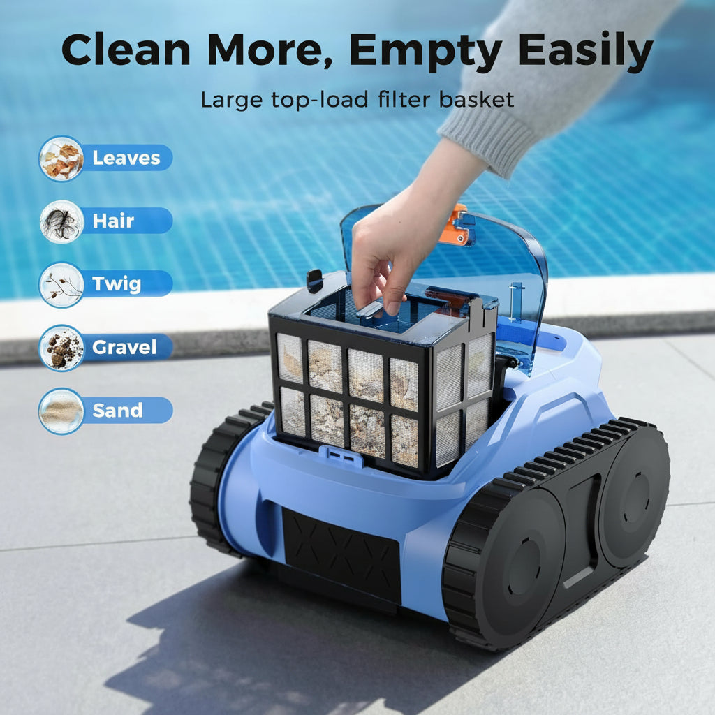 Cordless Robotic Pool Cleaner,Automatic Robotic Pool Vacuum for Inground Pools,Spa Pool Robot Cleaning up to 2150 Sq.Ft for Floor,Wall Climbing,Waterline,4800Gph Suction,180Min Battery Life