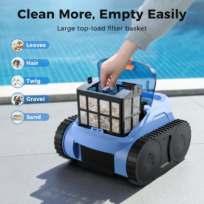 Cordless Robotic Pool Cleaner,Automatic Robotic Pool Vacuum for Inground Pools,Spa Pool Robot Cleaning up to 2150 Sq.Ft for Floor,Wall Climbing,Waterline,4800Gph Suction,180Min Battery Life
