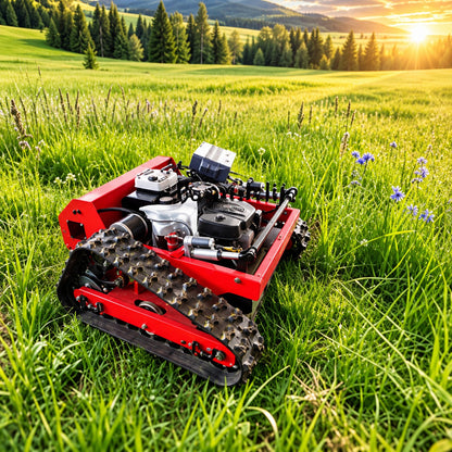 DEEPKRON Customized High-Quality Remote-Controlled Crawler Lawn Mower Robot for Home & Farm Use, Smart Garden Mower with Durable Tracks