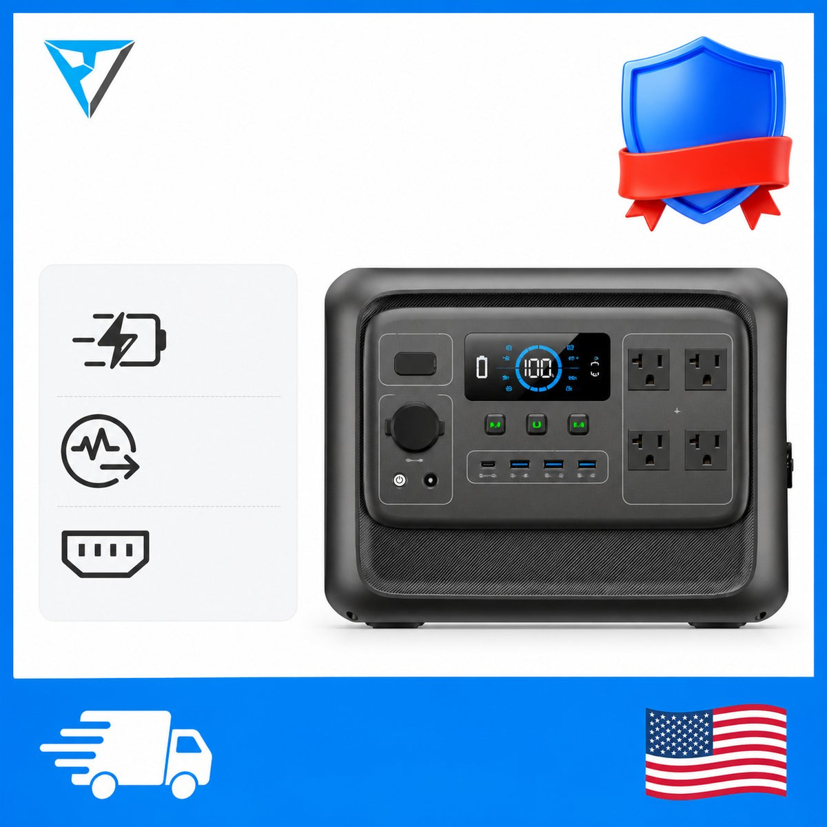 BLUETTI Elite 30 V2 | 288Wh 600W Portable Power Station Lightweight Fast Charging Solar Generator for Home Backup Outdoor