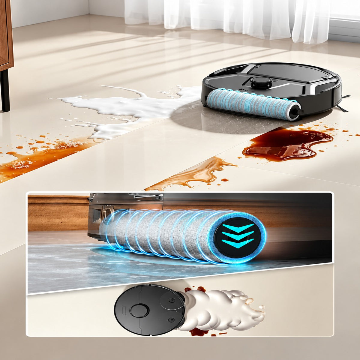 Lefant Robot Vacuum and Mop, 20000Pa Strong Suction, Self-Cleaning Roller Mop with Auto Drying, Lidar Navigation & Obstacle Avoidance, Tangle-Free Pet Hair, Slim, 800Ml Dustbin, 5G Wifi, M210 Pro OMNI