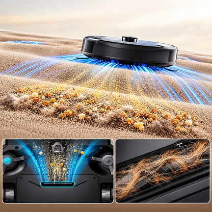 Lefant Robot Vacuum and Mop, 20000Pa Strong Suction, Self-Cleaning Roller Mop with Auto Drying, Lidar Navigation & Obstacle Avoidance, Tangle-Free Pet Hair, Slim, 800Ml Dustbin, 5G Wifi, M210 Pro OMNI