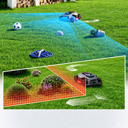 Lidax Ultra 3000 AWD Robot Lawn Mower Wire Free RTK Free for up to 0.75 Acre*Dual Maps, 360° 3D Lidar & AI Dual Vision Mapping, Robotic Mower with 4G, for 80% Slopes, Cutting Height 1.2”–3.9“