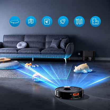 MAMNV Robot Vacuum and Mop, 11500 Pa Suction, 3-In-1 Robotic Vacuum with Smart Lidar Navigation, 90 Day Self-Emptying,160 Min Runtime,App/Alexa/Voice Control, Ideal for Pet Hair, Carpet & Hard Floor
