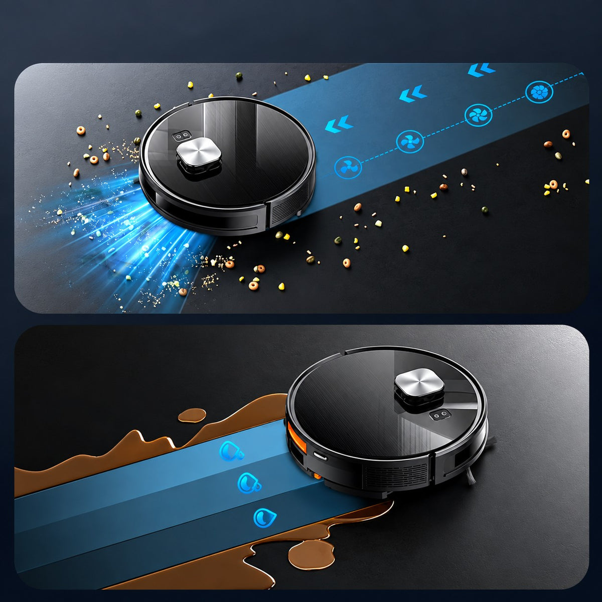 MAMNV Robot Vacuum and Mop, 11500 Pa Suction, 3-In-1 Robotic Vacuum with Smart Lidar Navigation, 90 Day Self-Emptying,160 Min Runtime,App/Alexa/Voice Control, Ideal for Pet Hair, Carpet & Hard Floor