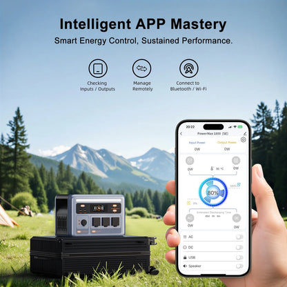 OSCAL PowerMax1800SE Portable Power Station 1800W 1024Wh Solar Generator with LiFePO4 Battery Fast Charging Smart App Control
