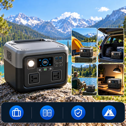 SUYIJIA 800W 46Ah Portable Power Station 600W/800W 589WH Solar Generator Backup PowerBank for Outdoor Camping, Home Emergency, RV Travel