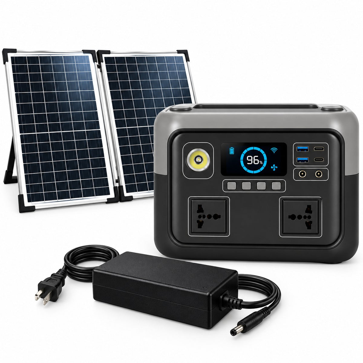 SUYIJIA 800W 46Ah Portable Power Station 600W/800W 589WH Solar Generator Backup PowerBank for Outdoor Camping, Home Emergency, RV Travel