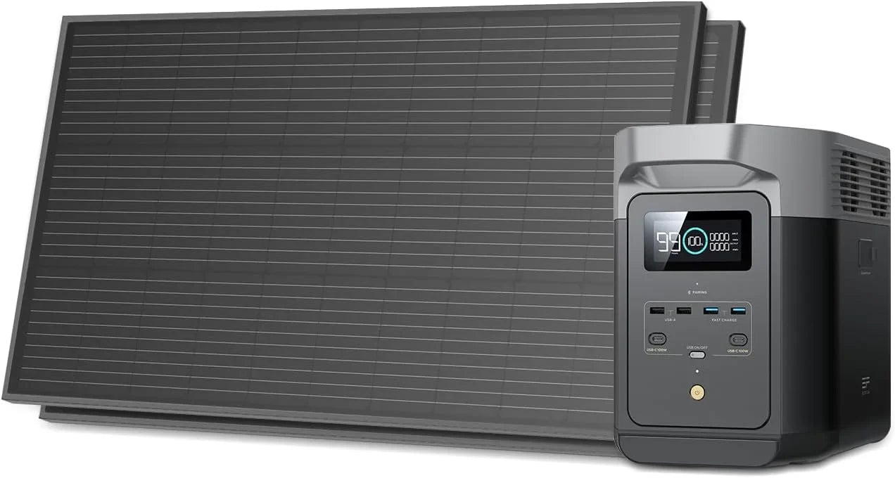 ECOFLOW Solar Generator DELTA 3 Classical Dark 1000, 1024Wh LiFePO4 Battery Portable Power Station, 1800W AC/100W USB-