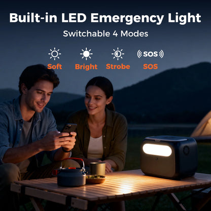 CTOLITY AP400 345.6Wh Portable Power Station 500W Power bank, LiFePO4 Solar Generator with 150W Solar Input, UPS Backup Battery, Wireless Charging, AC/DC/USB Output for Camping Home Emergency