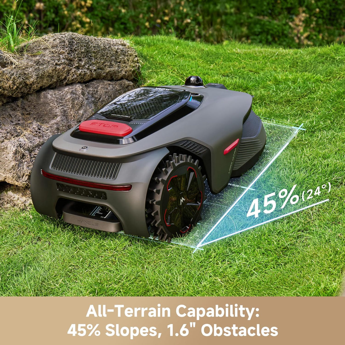 Lidax Ultra 2000 Robot Lawn Mower with 4G for 0.5 Acre, No Wire No RTK+360° 3D Lidar+Ai Vision Auto Mapping, Zero-Edge Cutting, Cut Height 1.2"-3.9", 45% Slope, 150 Mowing Zones, Anti-Theft