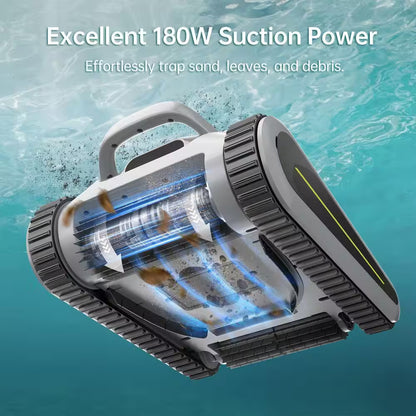 Robotic Pool Vacuum, Cordless Pool Vacuum Robot for above Ground and Inground Pools Wall Floor Waterline Cleaning