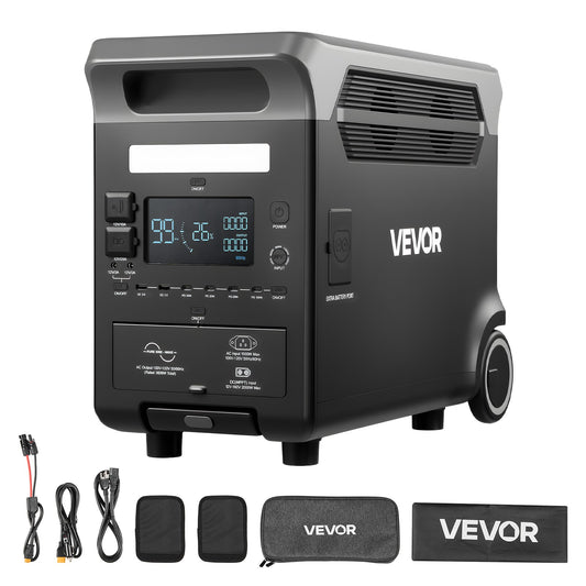 VEVOR Portable Power Station Solar Generator 3600W 3840Wh with 10 Output Ports