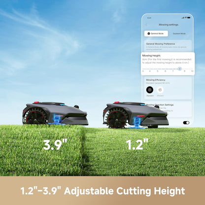 Lidax Ultra 2000 Robot Lawn Mower with 4G for 0.5 Acre, No Wire No RTK+360° 3D Lidar+Ai Vision Auto Mapping, Zero-Edge Cutting, Cut Height 1.2"-3.9", 45% Slope, 150 Mowing Zones, Anti-Theft