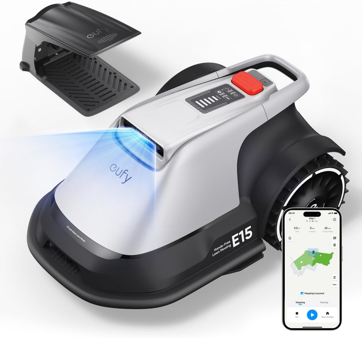 Eufy Robot Lawn Mower E15, Auto Mapping, Pure Vision Navigation