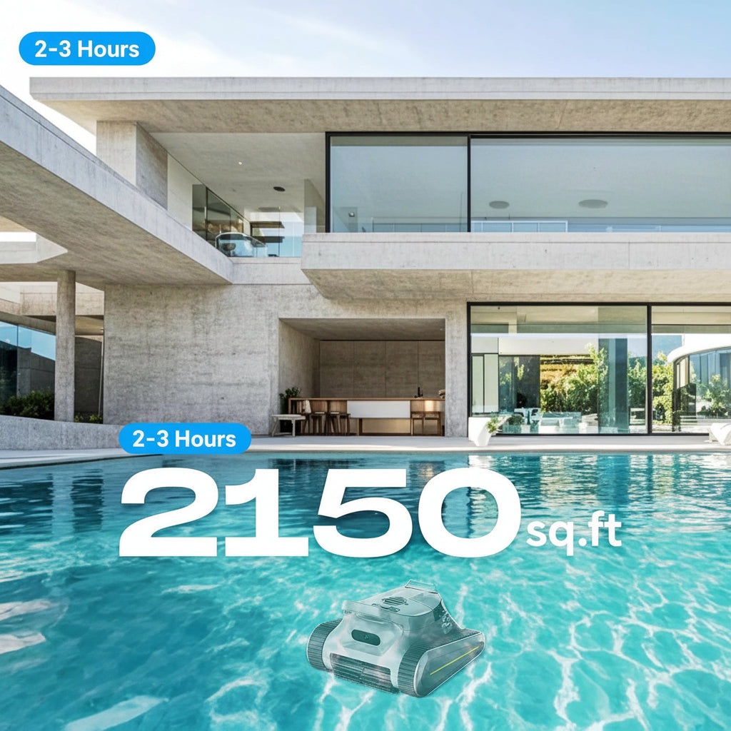 Robotic Pool Cleaner - Pool Vacuum 180W Brushless Motor, 50,000Pa Suction, Wall Climbing, Ai-Powered Path Sonar Navigation, 3 Modes Robot for Inground & Above-Ground Pools up to 2000 Sq. Ft