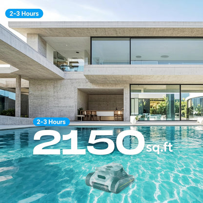 Robotic Pool Cleaner - Pool Vacuum 180W Brushless Motor, 50,000Pa Suction, Wall Climbing, Ai-Powered Path Sonar Navigation, 3 Modes Robot for Inground & Above-Ground Pools up to 2000 Sq. Ft