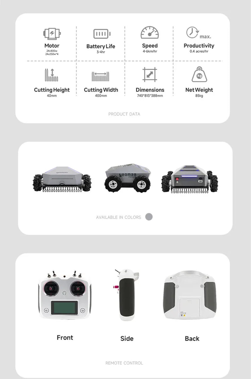 Smart Robotic Lawn Mower Grass Cutting 400Mm Garden Wireless Mowing Robot Lawn Mowers Cordless Lawn Mower Machine for Home