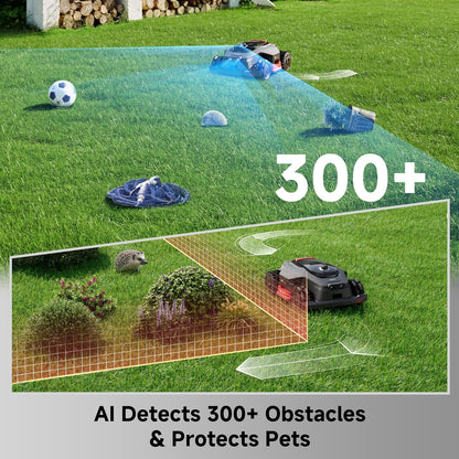 Lidax Ultra 2000 AWD Robot Lawn Mower Wire Free RTK Free for up to 0.5 Acre*Dual Maps, 360° 3D Lidar & AI Dual Vision Mapping, Robotic Mower with 4G, for 80% Slopes, Cutting Height 1.2”–3.9“
