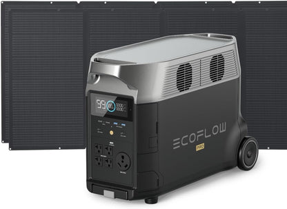 EF ECOFLOW Solar Generator 3.6Kwh DELTA Pro with 2X400W Portable Solar Panel, 23% High Efficiency, 5 AC Outlets, 120V/3600W, for Home Backup Outdoors Camping RV Emergency