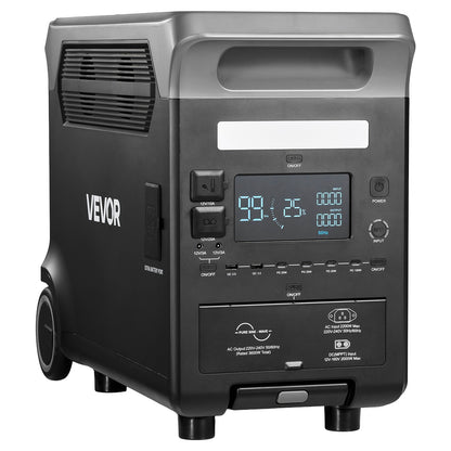 VEVOR Portable Power Station Solar Generator 3600W 3840Wh with 10 Output Ports