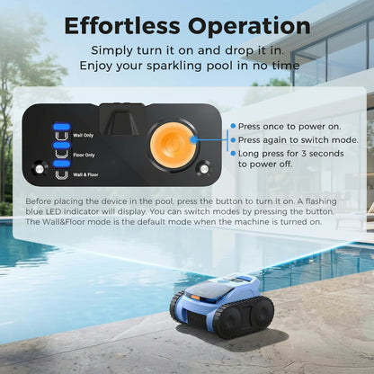 Cordless Robotic Pool Cleaner,Automatic Robotic Pool Vacuum for Inground Pools,Spa Pool Robot Cleaning up to 2150 Sq.Ft for Floor,Wall Climbing,Waterline,4800Gph Suction,180Min Battery Life