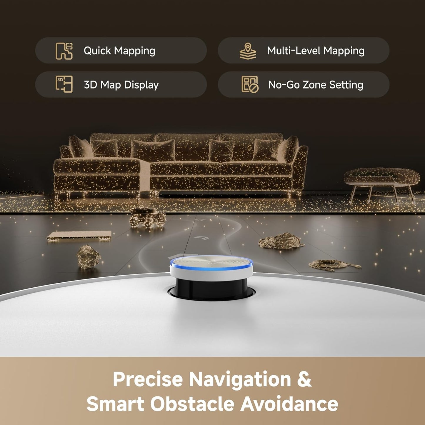 Dreame L60 Pro Ultra Robot Vacuum and Mop, 3.47In (8.8Cm) Obstacle Crossing