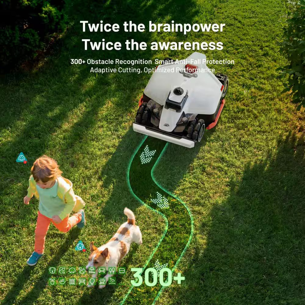 Luba 3 AWD 16 In. 360° Lidar Robot Lawn Mower (1.25 Acre)Adjustable Cutting Height(1 In. - 2.7 In.)All Terrain AI Vision