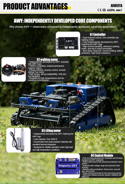 Robot Lawn Mower Sale! 22In Remotecontrol Lawn Mower Gasoline Free Shipping