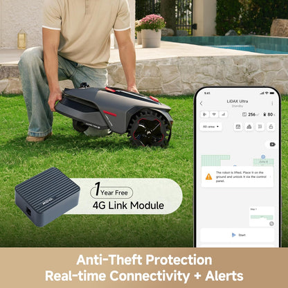 Lidax Ultra 2000 Robot Lawn Mower with 4G for 0.5 Acre, No Wire No RTK+360° 3D Lidar+Ai Vision Auto Mapping, Zero-Edge Cutting, Cut Height 1.2"-3.9", 45% Slope, 150 Mowing Zones, Anti-Theft
