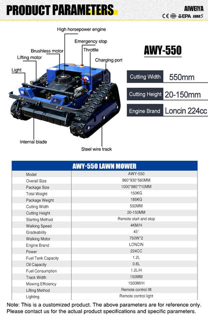 Robot Lawn Mower Sale! 22In Remotecontrol Lawn Mower Gasoline Free Shipping
