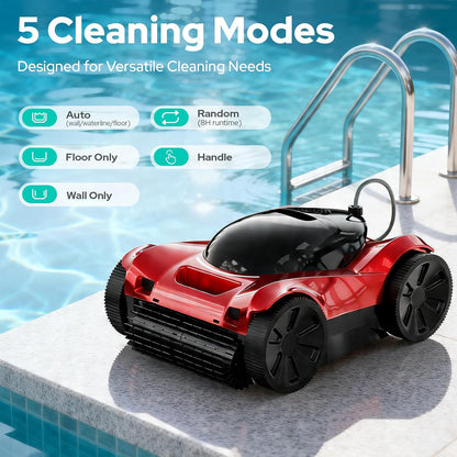 FL-01 Robotic Pool Cleaner for All Pool Shapes, Wall & Waterline Pool Vacuum Robot for In-Ground Pools up to 6458 Sq.Ft, Smart App/Remote Control Underwater, 8H Runtime, Auto-Hover Retrieval