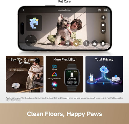 Dreame L60 Pro Ultra Robot Vacuum and Mop, 3.47In (8.8Cm) Obstacle Crossing
