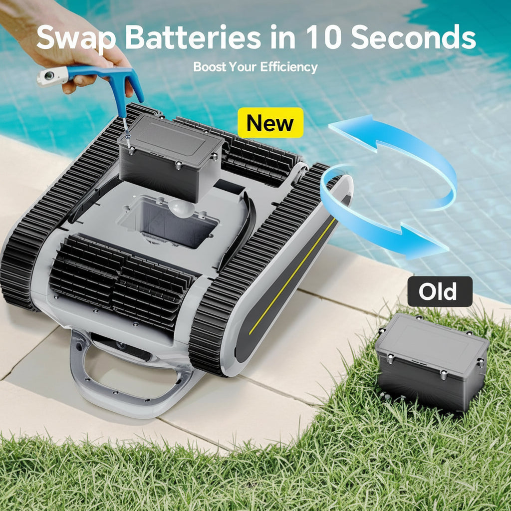 Robotic Pool Cleaner - Pool Vacuum 180W Brushless Motor, 50,000Pa Suction, Wall Climbing, Ai-Powered Path Sonar Navigation, 3 Modes Robot for Inground & Above-Ground Pools up to 2000 Sq. Ft