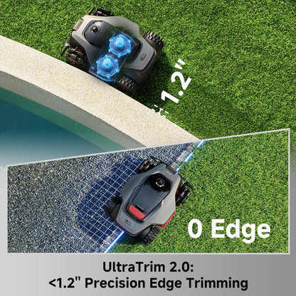 Lidax Ultra 2000 AWD Robot Lawn Mower Wire Free RTK Free for up to 0.5 Acre*Dual Maps, 360° 3D Lidar & AI Dual Vision Mapping, Robotic Mower with 4G, for 80% Slopes, Cutting Height 1.2”–3.9“