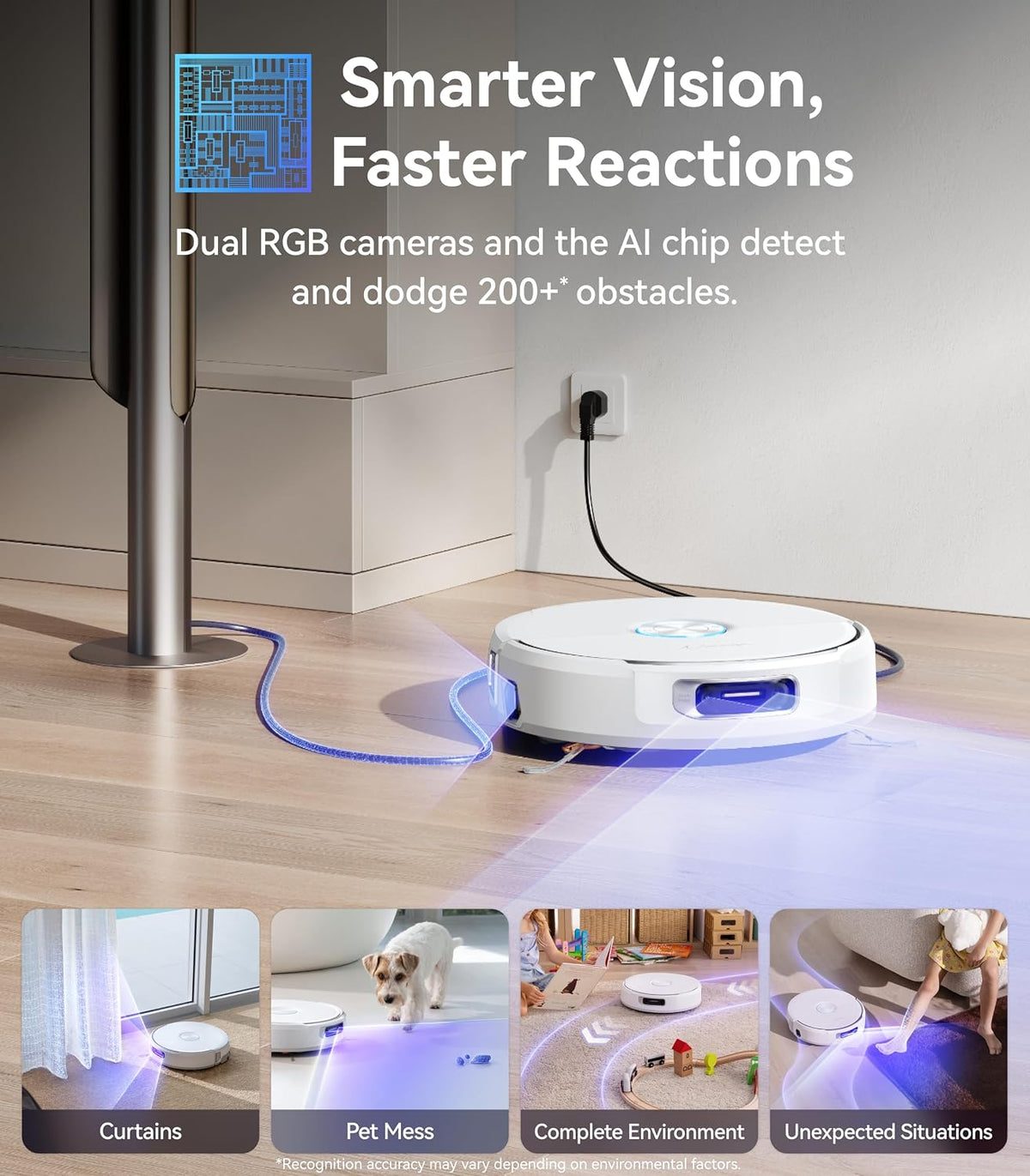 NARWAL Flow Robot Vacuum and Mop Combo, 22000Pa, AI Avoidance, White