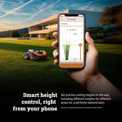 Landroid Vision Cloud 9 In. 2WD Robot Lawn Mower (1/4 Acre) RTK GPS plus VSLAM Vision AI with Cut to Edge Trimmer