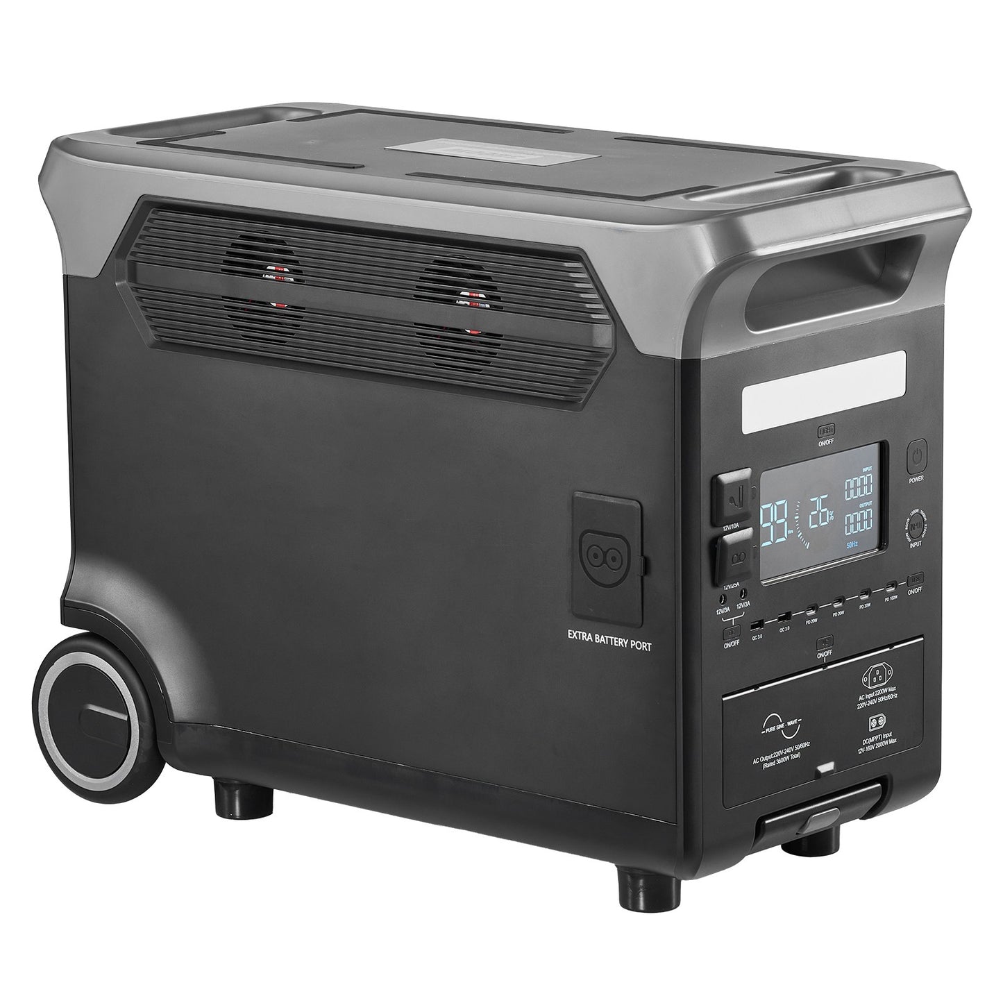 Uimoso Portable Power Station Solar Generator 3600W 3840Wh with 10 Output Ports