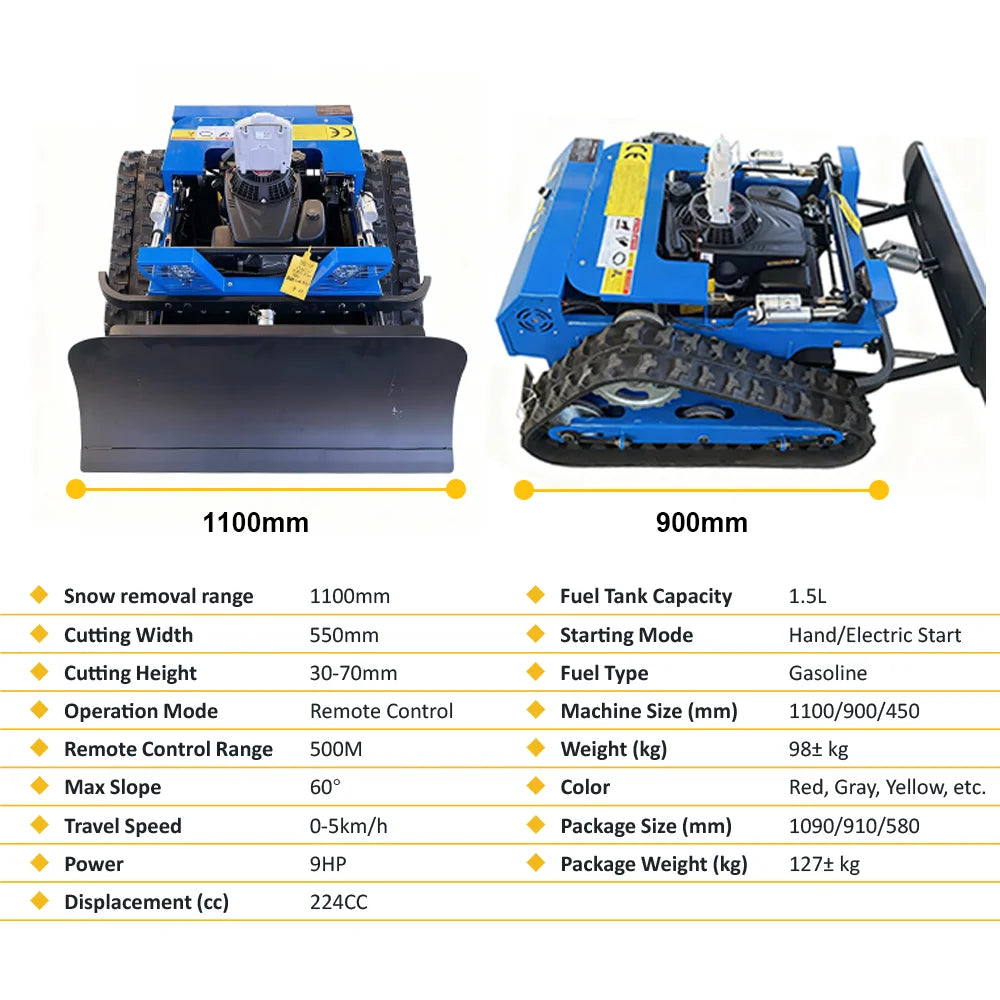 ZSKJ New Winter Snow Shoveling Special Fully Automatic Remote Control Intelligent Crawler Orchard Lawn Smart Lawn Mower