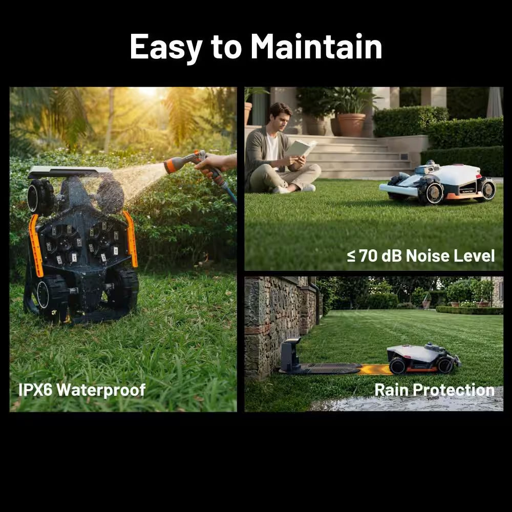 Luba 3 AWD 16 In. 360° Lidar Robot Lawn Mower (1.25 Acre)Adjustable Cutting Height(1 In. - 2.7 In.)All Terrain AI Vision