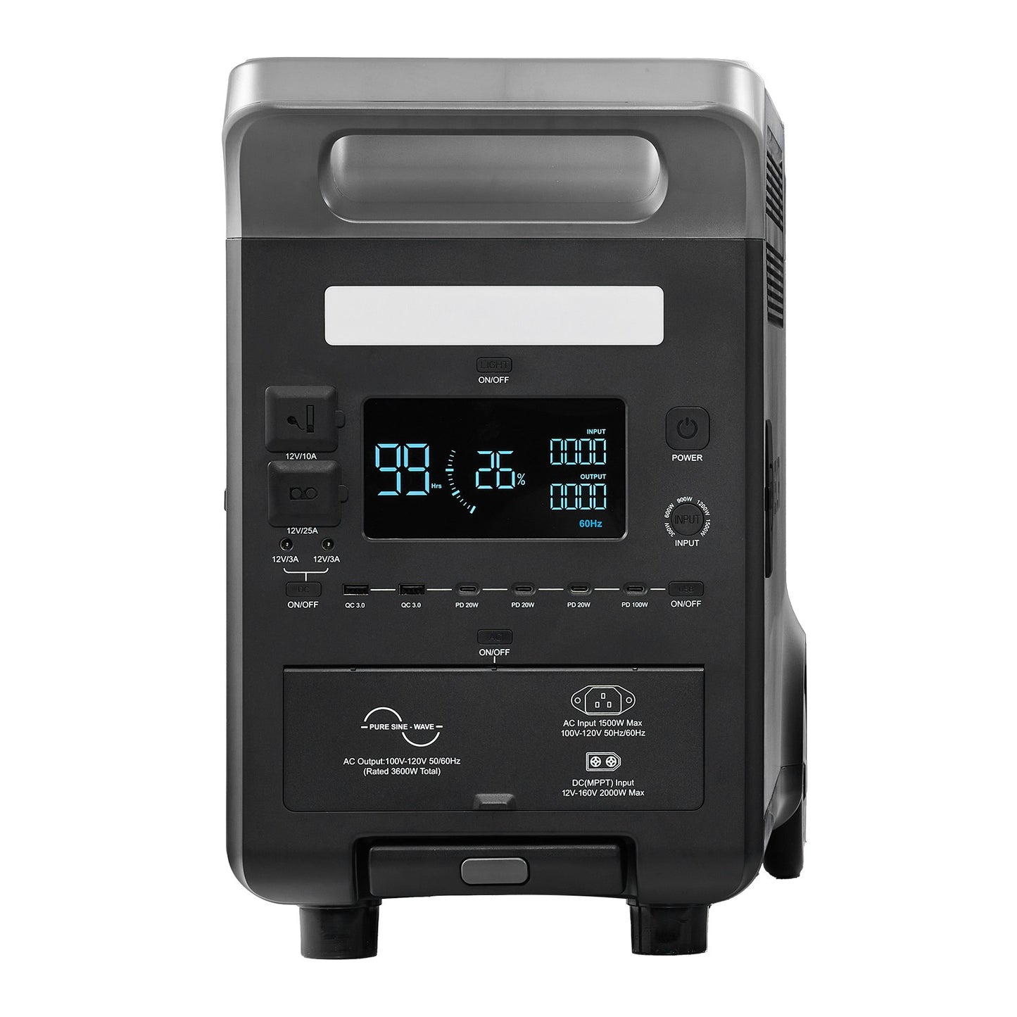Uimoso Portable Power Station Solar Generator 3600W 3840Wh with 10 Output Ports
