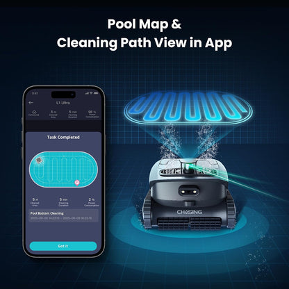 L1 Ultra Robotic Pool Cleaner, Lidar Navigation & Smart Mapping, 504L/Min Strong Suction, 3 Suction Modes, App Control, IP68 Waterproof for Inground/Above Ground Pools