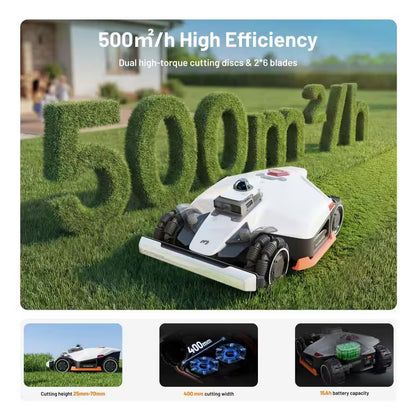 Luba 3 AWD 16 In. 360° Lidar Robot Lawn Mower (1.25 Acre)Adjustable Cutting Height(1 In. - 2.7 In.)All Terrain AI Vision