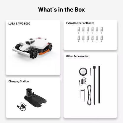 Luba 3 AWD 16 In. 360° Lidar Robot Lawn Mower (1.25 Acre)Adjustable Cutting Height(1 In. - 2.7 In.)All Terrain AI Vision