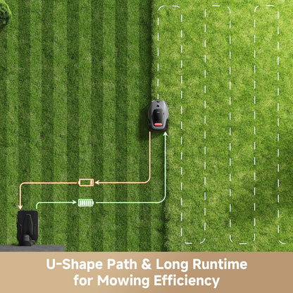 Lidax Ultra 1000 Robot Lawn Mower Wire Free for 1/4 Acre, Rtk-Free+360° 3D Lidar+Ai Vision Auto Mapping, Zero-Edge Cutting, Cutting Height 1.2"-3.9", 45% Slope, up to 150 Managed Zones Dual Maps