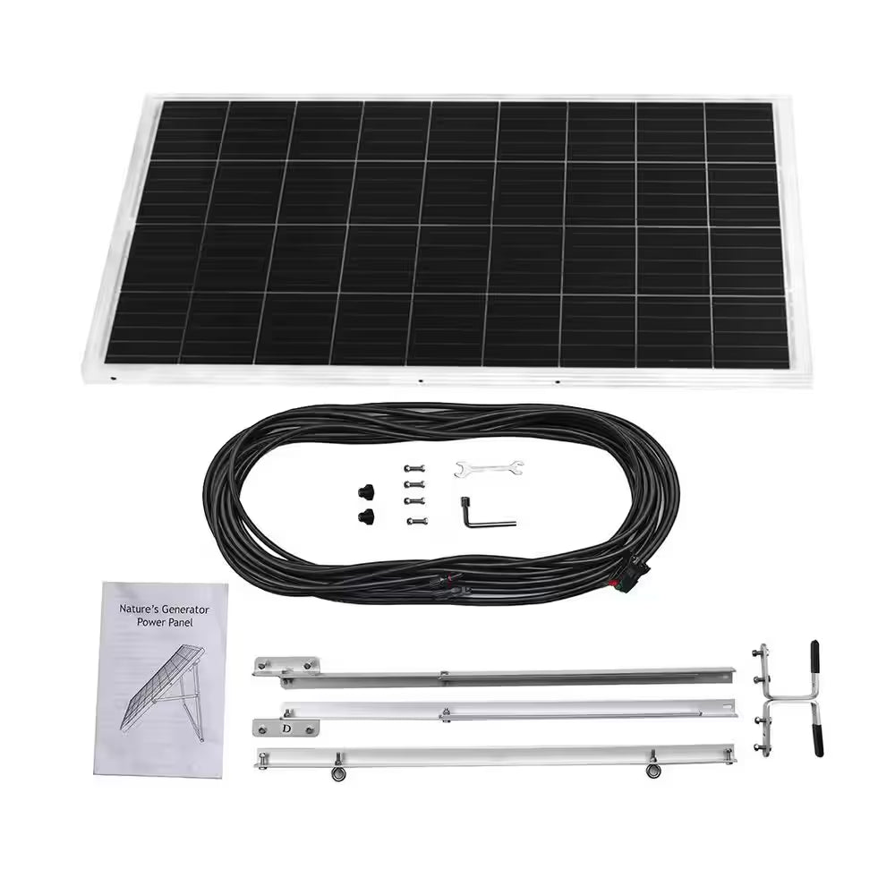 ELITE 3600-Watt/5760W Peak Push Button Start Solar Powered Portable Generator W/ Power Pod, Transfer Kit, 4 Solar Panels