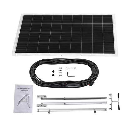 ELITE 3600-Watt/5760W Peak Push Button Start Solar Powered Portable Generator W/ Power Pod, Transfer Kit, 4 Solar Panels